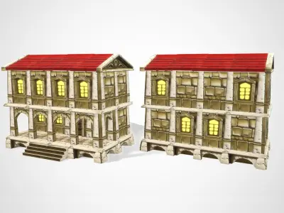 Rome RTS Fantasy Buildings Low-poly 3D model