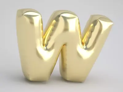 W Balloon Gold 3D model
