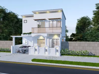 2 Floor House Design Bohemian Style Full Interior  3D model