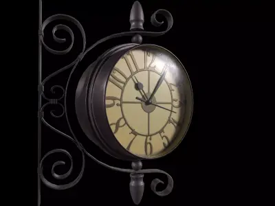 Street pendant clocks New York Low-poly 3D model