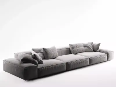 Extrasoft B leather sofa 3D model