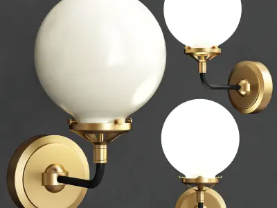 Bistro Globe Clear Glass Single Sconce Brass 3D model