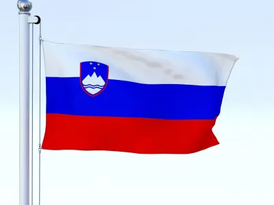 Animated Slovenia Flag Low-poly 3D model