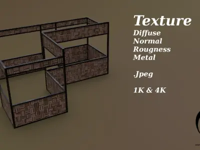 Stall stand 12 R Low-poly 3D model