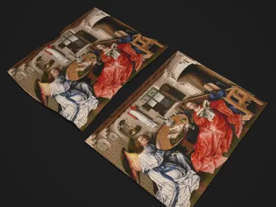 Merode Alter Piece Center Tapestry Low-poly 3D model