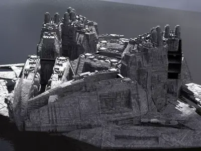 Alien Missile Defense base kit bash 1 3D model