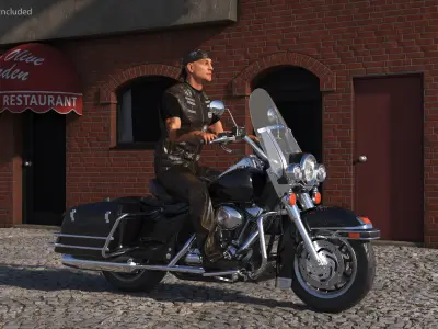  Road King Motorcycle with Biker 