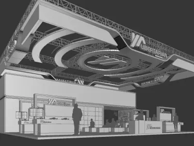 Exhibition Stand Stall Booth Low-poly 3D model