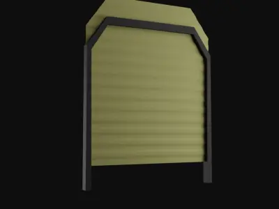 Simple Low Poly Industrial Door  Low-poly 3D model