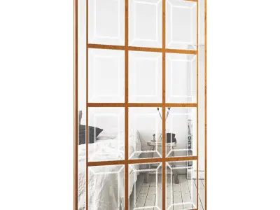 Beveled Glass Rectangular Framed Wall Mirror MMR1748 3D model