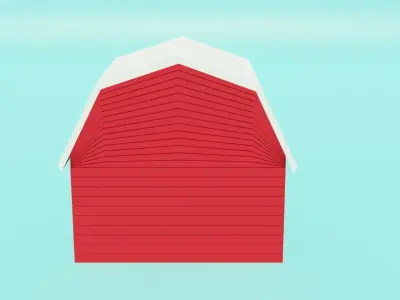 Low Poly House 3D Model barn Low-poly 3D model
