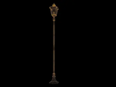 Streetlight Low Poly Game Ready street lamp Low-poly 3D model