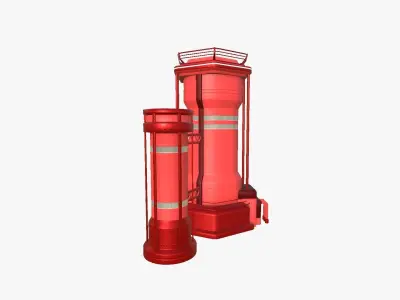 SciFi Facility A05 Red - Sci Fi Exterior Design Low-poly 3D model