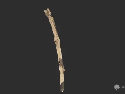 Wood stick 002 - Photogrammetry Low-poly 3D model