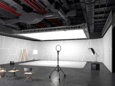 Hangar Photo Studio Scene 3D model