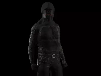 Cyberpunk Soldier Low-poly 3D model