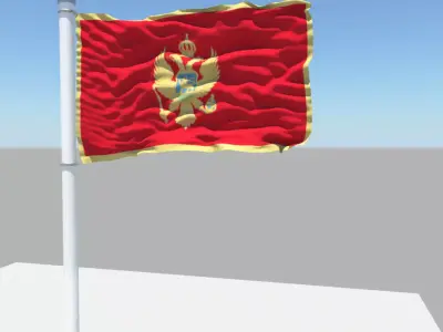 Montenegro flag 3D model