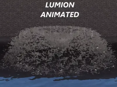 Lumion fountain - animated Low-poly 3D model