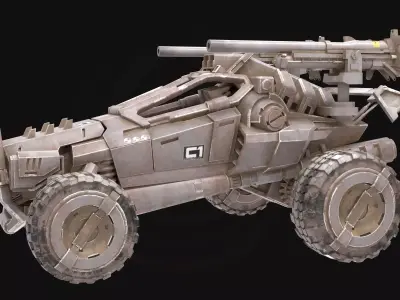 3D Model Sci-Fi Tactical Buggy - Assault Vehicle 3D model