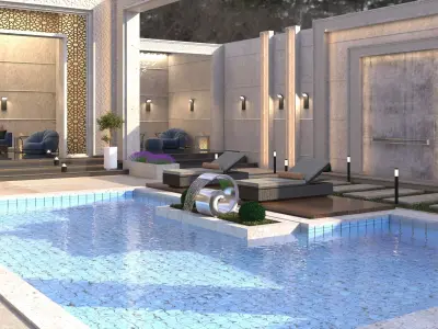 swimming pool 3D model 15