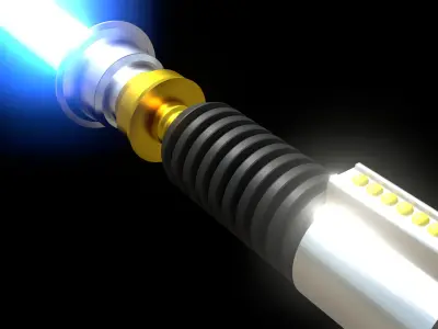 Obi-Wan Kenobi Lightsaber - Revenge of The Sith and A New Hope 3D model