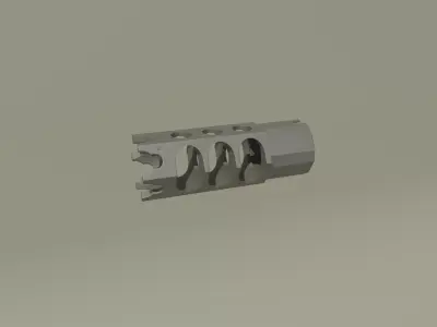 DTK-1 Zenit Muzzle Brake Compensator Low-poly 3D model