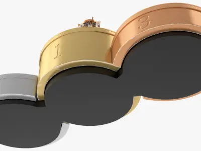  Winner Stand with Helmet and Glassware and Victory Cup 