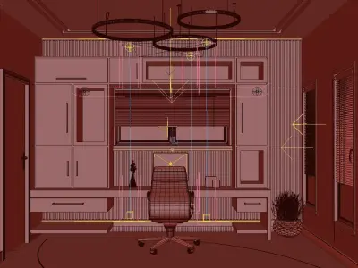 Study room Interior Scene 3D model