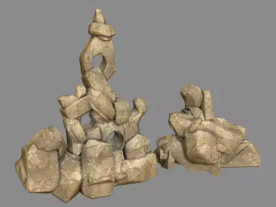 Capital - Garden - Rockery 05 3D model