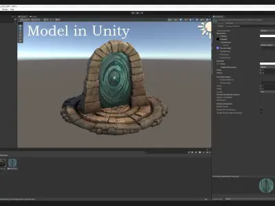 Medieval Portal Teleport in Jungle Ruins for Unreal and Unity Low-poly 3D model