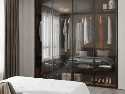 Minimalistic scandinavian bedroom 3D model