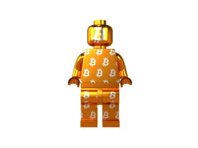 Lego Mini Figure v1 021 Bitcoin Figure Low-poly 3D model