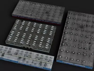 warehouses industrial city buildings pack lowpoly 3d models Low-poly 3D model