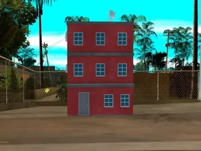 Neighborhood building Low-poly 3D model