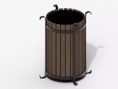 Street Trash Bin V2 Low-poly 3D model