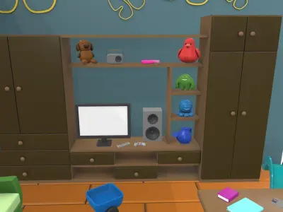 Isometric cartoon children room 07 3D model