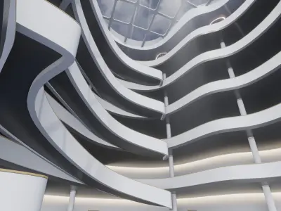 Futuristic Architectural Dome Interior 3D model