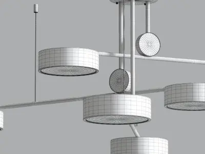 LED Ceiling Chandelier With Swing Light 3D model