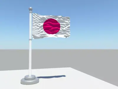 Japan flag 3D model