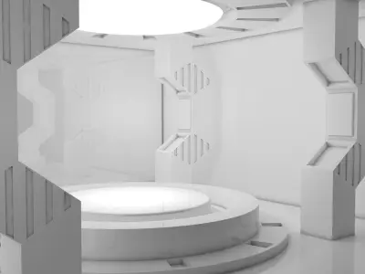 Sci Fi Room Low-poly 3D model 5