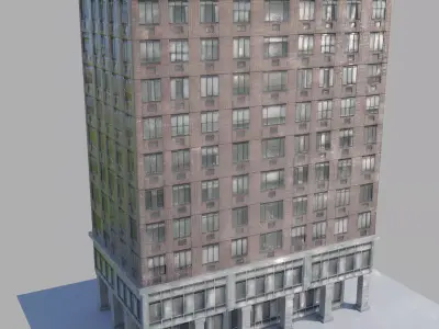 Building tall Low-poly 3D model