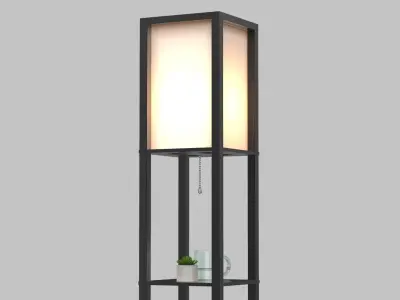Floor Lamp With Shelves 3D model