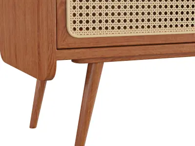 Homary-Nordic Walnut Shoe Cabinet 3D model