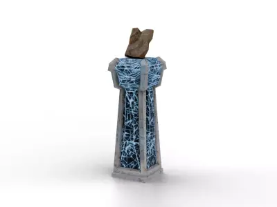 pedestal stone Low-poly 3D model