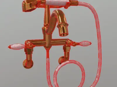 Bath Faucet Low-poly 3D model