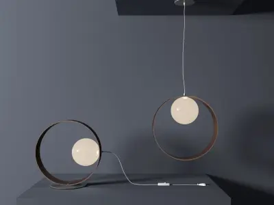 Leucos Guiko Table e Pendant Light 3D model