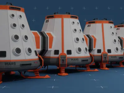 MARS SciFi Container Base 02 Low-poly 3D model