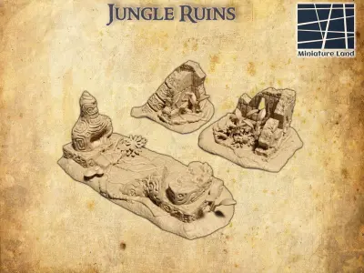 Jungle Ruins Tabletop Terrain 28 MM 3D print model