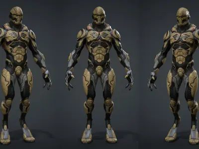 Sci-fi Character for Game Low-poly 3D model
