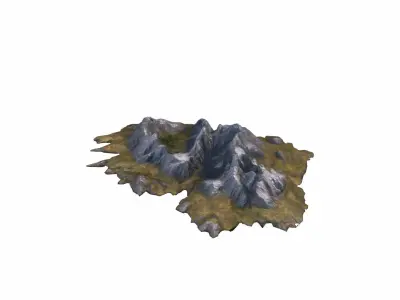 3d Render Mountain Range Barrier Is A Natural Wall 3D model
